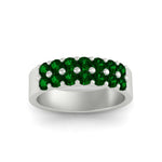 Load image into Gallery viewer, sparkle-two-line-1-ct-emerald-wedding-band-in-white-gold-FD11382BGEMGRANGLE5-1.00CT-NL-WG

