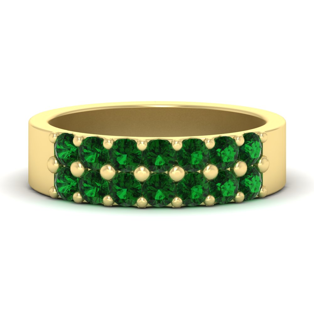 sparkle-two-line-1-ct-emerald-wedding-band-in-yellow-gold-FD11382BGEMGR-1.00CT-NL-YG