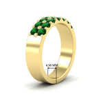 Load image into Gallery viewer, sparkle-two-line-1-ct-emerald-wedding-band-in-yellow-gold-FD11382BGEMGRANGLE2-1.00CT-NL-YG-HW
