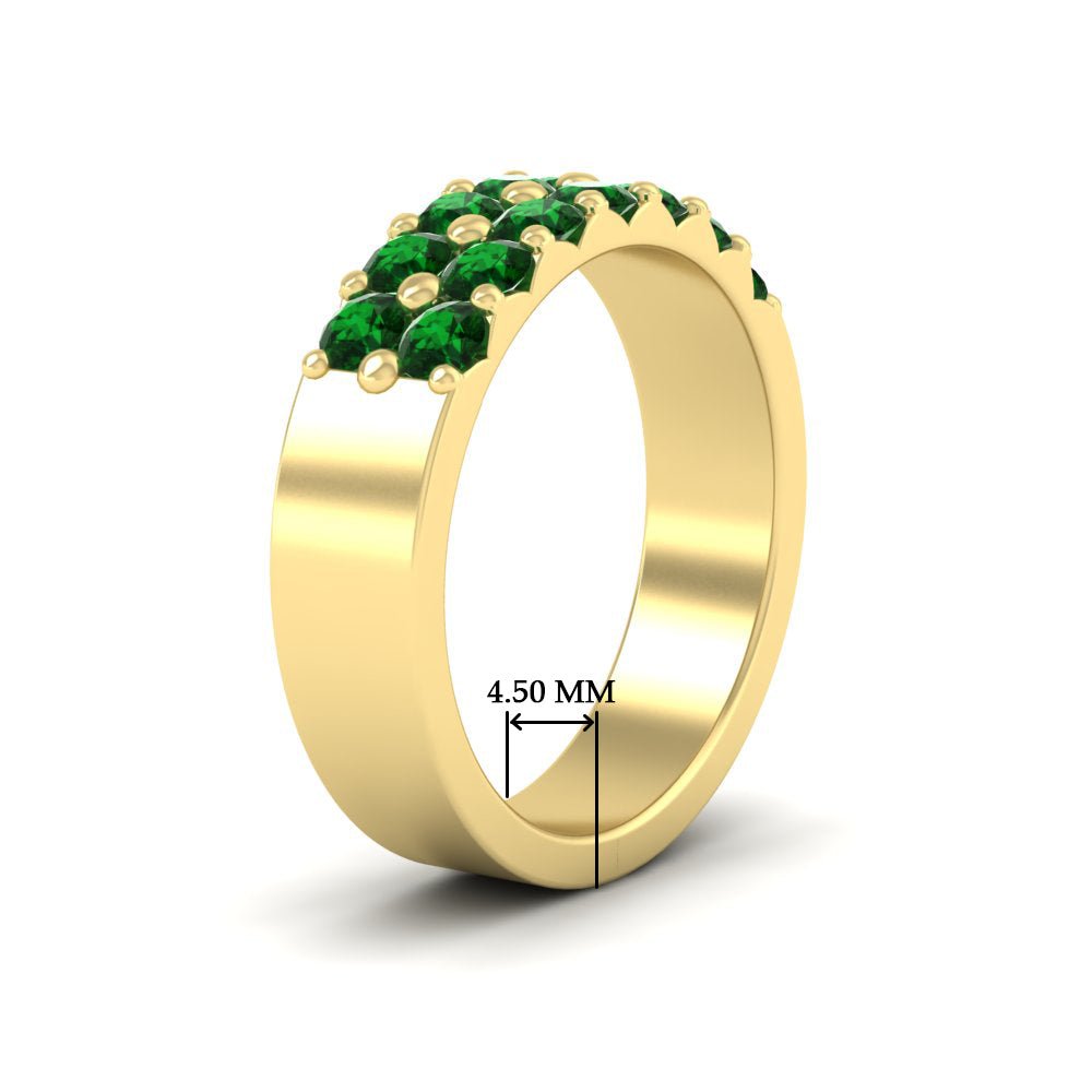 sparkle-two-line-1-ct-emerald-wedding-band-in-yellow-gold-FD11382BGEMGRANGLE2-1.00CT-NL-YG-HW