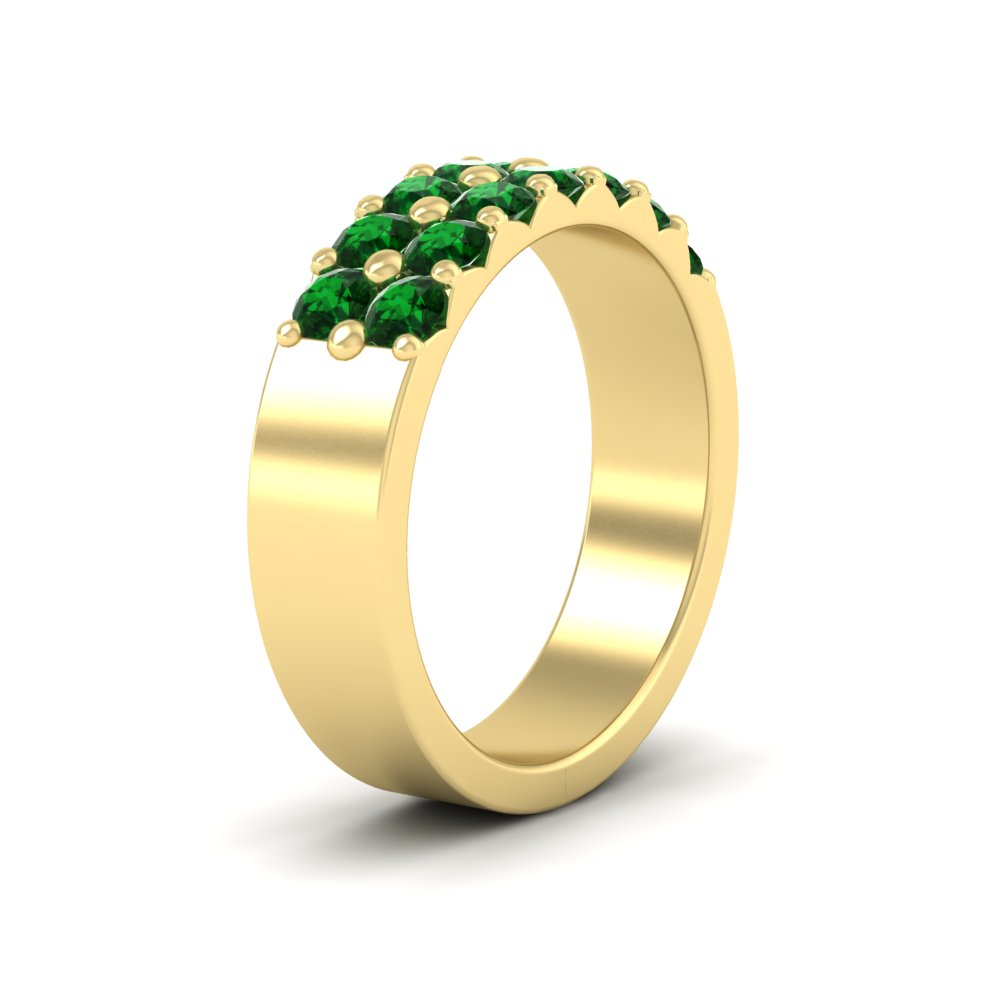 sparkle-two-line-1-ct-emerald-wedding-band-in-yellow-gold-FD11382BGEMGRANGLE2-1.00CT-NL-YG