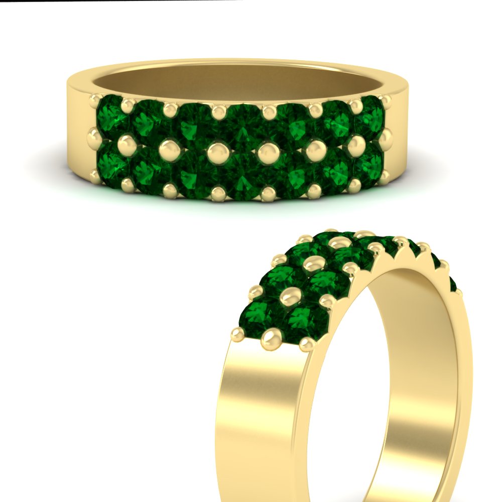 sparkle-two-line-1-ct-emerald-wedding-band-in-yellow-gold-FD11382BGEMGRANGLE3-1.00CT-NL-YG