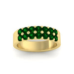 Load image into Gallery viewer, sparkle-two-line-1-ct-emerald-wedding-band-in-yellow-gold-FD11382BGEMGRANGLE5-1.00CT-NL-YG
