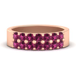 Load image into Gallery viewer, sparkle-two-line-1-ct-pink-sapphire-wedding-band-in-rose-gold-FD11382BGSADRPI-1.00CT-NL-RG
