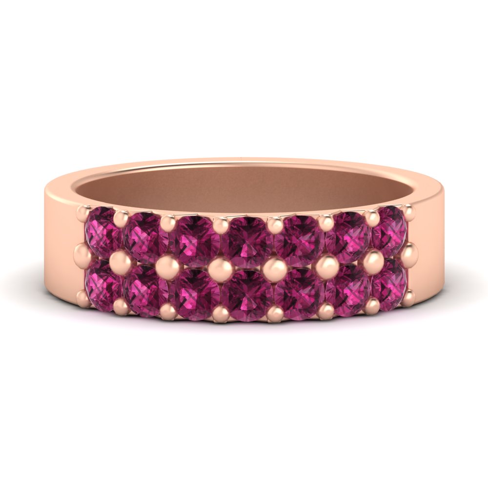 sparkle-two-line-1-ct-pink-sapphire-wedding-band-in-rose-gold-FD11382BGSADRPI-1.00CT-NL-RG