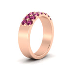 Load image into Gallery viewer, sparkle-two-line-1-ct-pink-sapphire-wedding-band-in-rose-gold-FD11382BGSADRPIANGLE2-1.00CT-NL-RG
