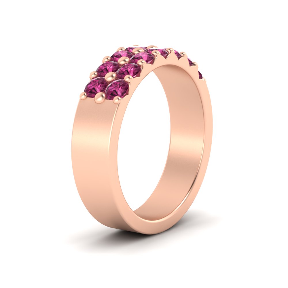 sparkle-two-line-1-ct-pink-sapphire-wedding-band-in-rose-gold-FD11382BGSADRPIANGLE2-1.00CT-NL-RG