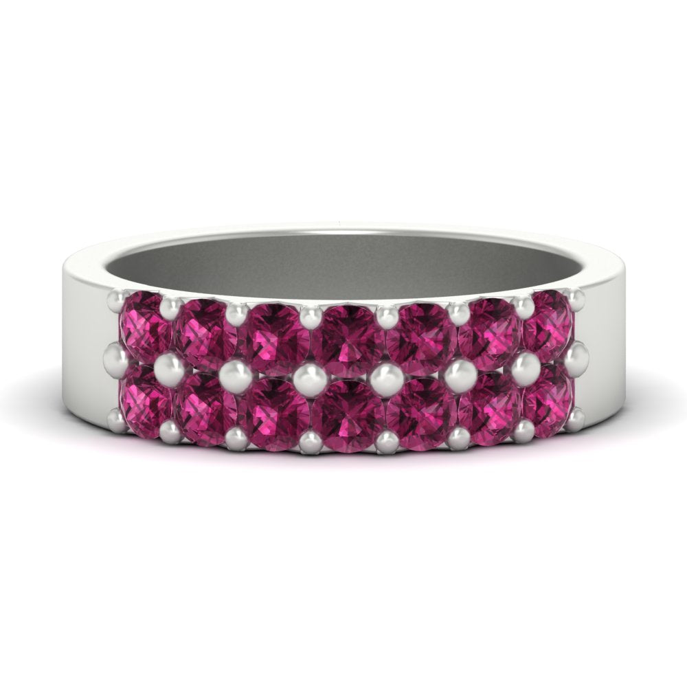 sparkle-two-line-1-ct-pink-sapphire-wedding-band-in-white-gold-FD11382BGSADRPI-1.00CT-NL-WG