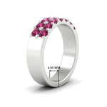 Load image into Gallery viewer, sparkle-two-line-1-ct-pink-sapphire-wedding-band-in-white-gold-FD11382BGSADRPIANGLE2-1.00CT-NL-WG-HW
