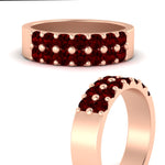 Load image into Gallery viewer, sparkle-two-line-1-ct-ruby-wedding-band-in-rose-gold-FD11382BGRUDRANGLE3-1.00CT-NL-RG
