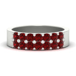 Load image into Gallery viewer, sparkle-two-line-1-ct-ruby-wedding-band-in-white-gold-FD11382BGRUDR-1.00CT-NL-WG
