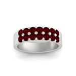 Load image into Gallery viewer, sparkle-two-line-1-ct-ruby-wedding-band-in-white-gold-FD11382BGRUDRANGLE5-1.00CT-NL-WG
