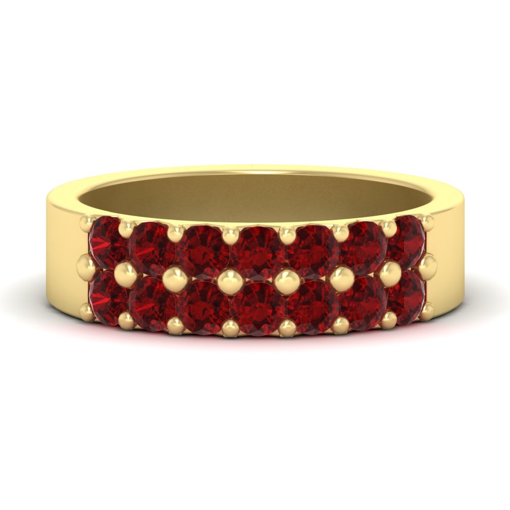sparkle-two-line-1-ct-ruby-wedding-band-in-yellow-gold-FD11382BGRUDR-1.00CT-NL-YG
