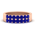 Load image into Gallery viewer, sparkle-two-line-1-ct-sapphire-wedding-band-in-rose-gold-FD11382BGSABL-1.00CT-NL-RG
