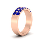Load image into Gallery viewer, sparkle-two-line-1-ct-sapphire-wedding-band-in-rose-gold-FD11382BGSABLANGLE2-1.00CT-NL-RG
