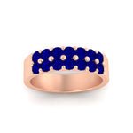 Load image into Gallery viewer, sparkle-two-line-1-ct-sapphire-wedding-band-in-rose-gold-FD11382BGSABLANGLE5-1.00CT-NL-RG
