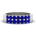 Load image into Gallery viewer, sparkle-two-line-1-ct-sapphire-wedding-band-in-white-gold-FD11382BGSABL-1.00CT-NL-WG
