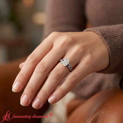 Radiant Cut Lab Grown Diamond Graduated Channel Ring