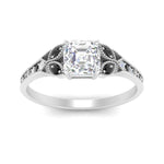 Load image into Gallery viewer, split-band-antique-asscher-cut-black-diamond-engagement-ring-in-white-gold-FD9816ASRGBLACK-NL-WG