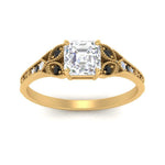 Load image into Gallery viewer, split-band-antique-asscher-cut-black-diamond-engagement-ring-in-yellow-gold-FD9816ASRGBLACK-NL-YG