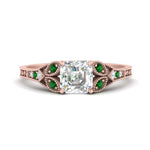 Load image into Gallery viewer, split-band-antique-asscher-cut-emerald-engagement-ring-in-rose-gold-FD9816ASRGEMGR-NL-RG