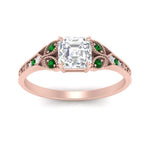 Load image into Gallery viewer, split-band-antique-asscher-cut-emerald-engagement-ring-in-rose-gold-FD9816ASRGEMGR-NL-RG
