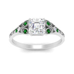 Load image into Gallery viewer, split-band-antique-asscher-cut-emerald-engagement-ring-in-white-gold-FD9816ASRGEMGR-NL-WG
