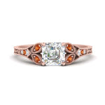 Load image into Gallery viewer, split-band-antique-asscher-cut-orange-sapphire-engagement-ring-in-rose-gold-FD9816ASRGSAOR-NL-RG