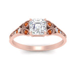 Load image into Gallery viewer, split-band-antique-asscher-cut-orange-sapphire-engagement-ring-in-rose-gold-FD9816ASRGSAOR-NL-RG

