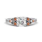 Load image into Gallery viewer, split-band-antique-asscher-cut-orange-sapphire-engagement-ring-in-white-gold-FD9816ASRGSAOR-NL-WG
