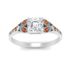 Load image into Gallery viewer, split-band-antique-asscher-cut-orange-sapphire-engagement-ring-in-white-gold-FD9816ASRGSAOR-NL-WG