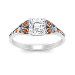 Load image into Gallery viewer, split-band-antique-asscher-cut-orange-sapphire-engagement-ring-in-white-gold-FD9816ASRGSAOR-NL-WG
