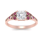 Load image into Gallery viewer, split-band-antique-asscher-cut-pink-sapphire-engagement-ring-in-rose-gold-FD9816ASRGSADRPI-NL-RG
