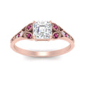 Thumbnail 8 - split-band-antique-asscher-cut-pink-sapphire-engagement-ring-in-rose-gold-FD9816ASRGSADRPI-NL-RG
