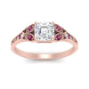 Load image into Gallery viewer, split-band-antique-asscher-cut-pink-sapphire-engagement-ring-in-rose-gold-FD9816ASRGSADRPI-NL-RG