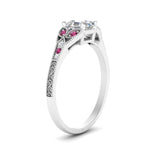Load image into Gallery viewer, split-band-antique-asscher-cut-pink-sapphire-engagement-ring-in-white-gold-FD9816ASRGSADRPI-NL-WG