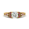 Load image into Gallery viewer, split-band-antique-asscher-cut-pink-sapphire-engagement-ring-in-yellow-gold-FD9816ASRGSADRPI-NL-YG