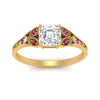 Load image into Gallery viewer, split-band-antique-asscher-cut-pink-sapphire-engagement-ring-in-yellow-gold-FD9816ASRGSADRPI-NL-YG