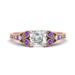 Load image into Gallery viewer, split-band-antique-asscher-cut-purple-topaz-engagement-ring-in-rose-gold-FD9816ASRGVITO-NL-RG