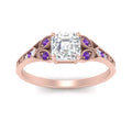 Thumbnail 26 - split-band-antique-asscher-cut-purple-topaz-engagement-ring-in-rose-gold-FD9816ASRGVITO-NL-RG