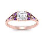 Load image into Gallery viewer, split-band-antique-asscher-cut-purple-topaz-engagement-ring-in-rose-gold-FD9816ASRGVITO-NL-RG
