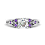 Load image into Gallery viewer, split-band-antique-asscher-cut-purple-topaz-engagement-ring-in-white-gold-FD9816ASRGVITO-NL-WG