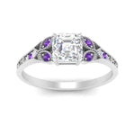 Load image into Gallery viewer, split-band-antique-asscher-cut-purple-topaz-engagement-ring-in-white-gold-FD9816ASRGVITO-NL-WG
