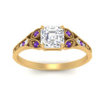 Load image into Gallery viewer, split-band-antique-asscher-cut-purple-topaz-engagement-ring-in-yellow-gold-FD9816ASRGVITO-NL-YG
