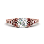 Load image into Gallery viewer, split-band-antique-asscher-cut-ruby-engagement-ring-in-rose-gold-FD9816ASRGRUDR-NL-RG
