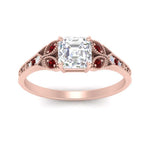 Load image into Gallery viewer, split-band-antique-asscher-cut-ruby-engagement-ring-in-rose-gold-FD9816ASRGRUDR-NL-RG