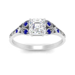 Load image into Gallery viewer, split-band-antique-asscher-cut-sapphire-engagement-ring-in-white-gold-FD9816ASRGSABL-NL-WG
