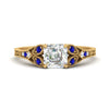 Load image into Gallery viewer, split-band-antique-asscher-cut-sapphire-engagement-ring-in-yellow-gold-FD9816ASRGSABL-NL-YG