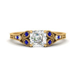 Load image into Gallery viewer, split-band-antique-asscher-cut-sapphire-engagement-ring-in-yellow-gold-FD9816ASRGSABL-NL-YG