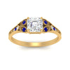 Load image into Gallery viewer, split-band-antique-asscher-cut-sapphire-engagement-ring-in-yellow-gold-FD9816ASRGSABL-NL-YG